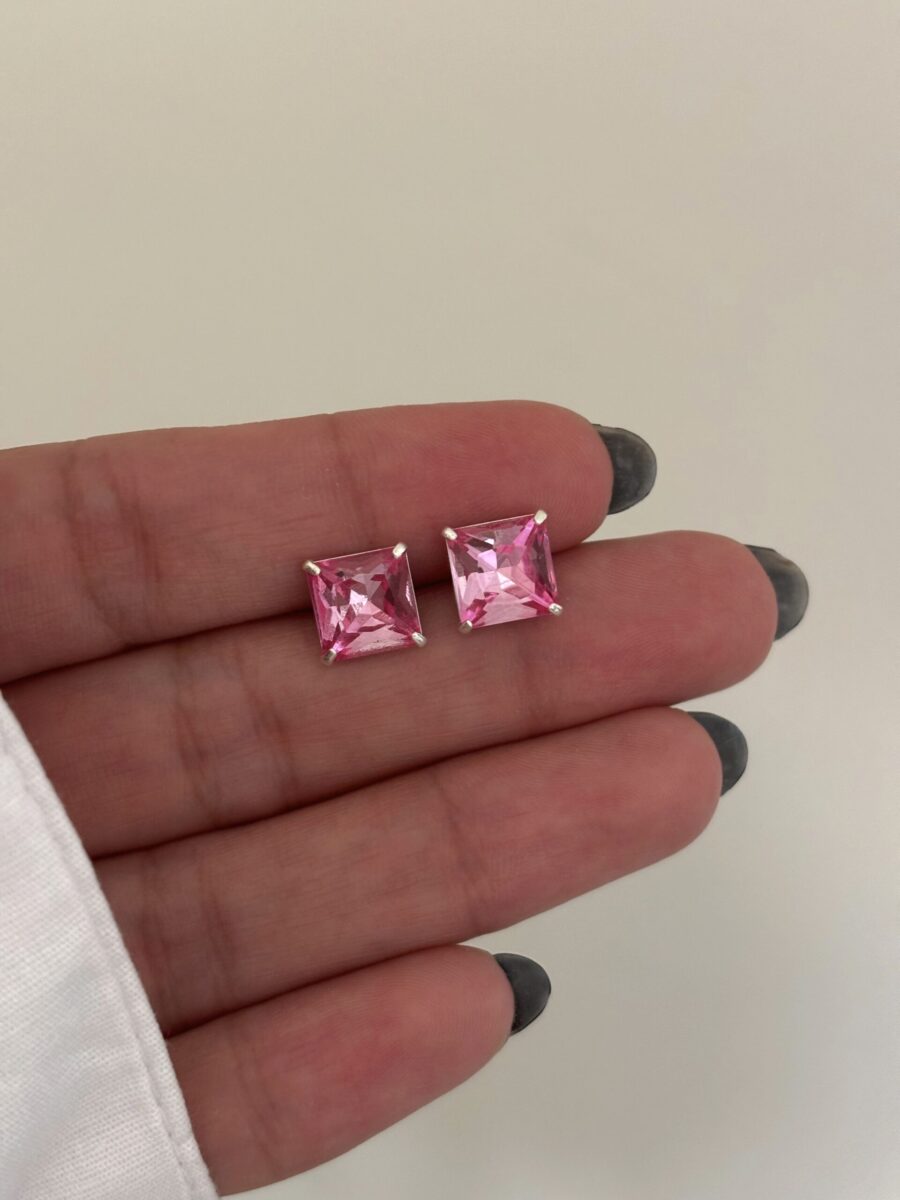 ·Par abridores cuadrados rosa·