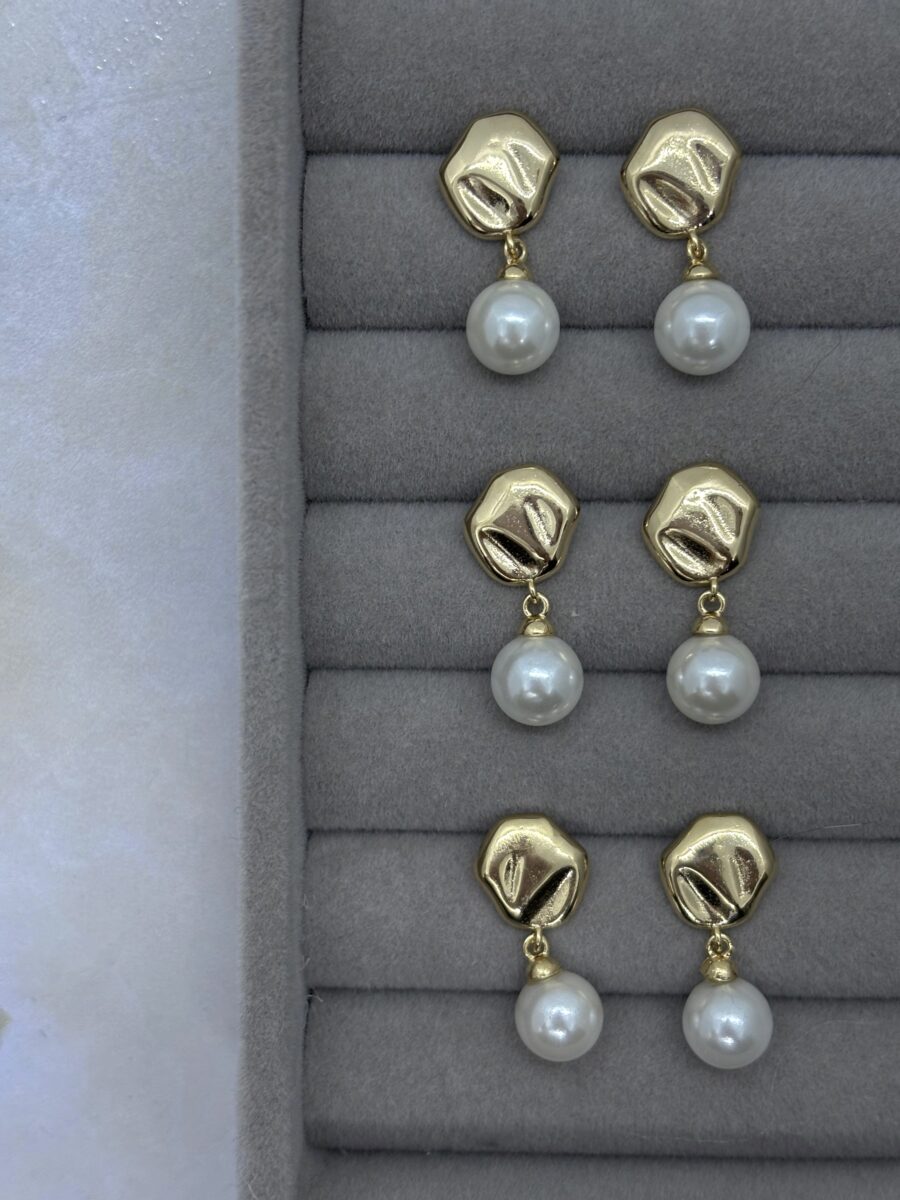 ·Aros pasantes perla gold· - Imagen 2