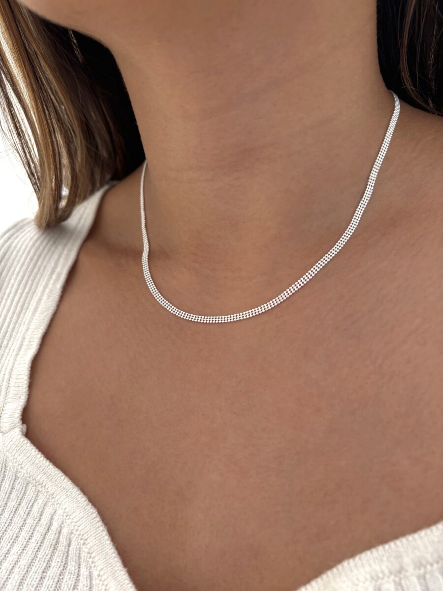 ·Collar triple bolitas 45 cm· - Imagen 2
