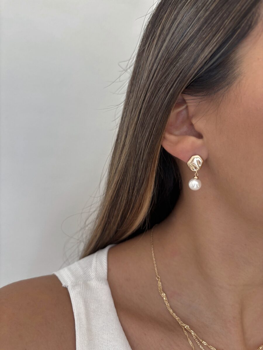 ·Aros pasantes perla gold·