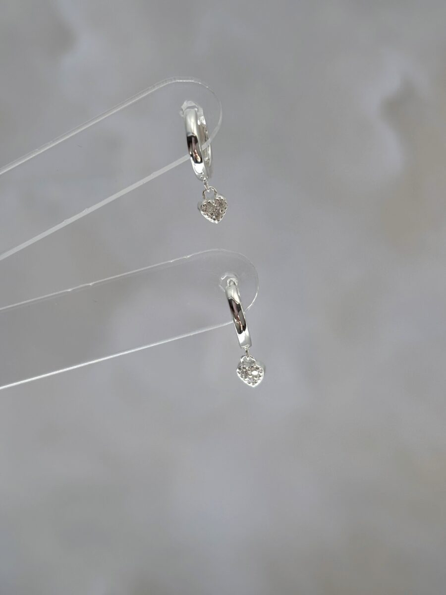 ·Mini argollitas corazón colgante 8 mm diámetro·