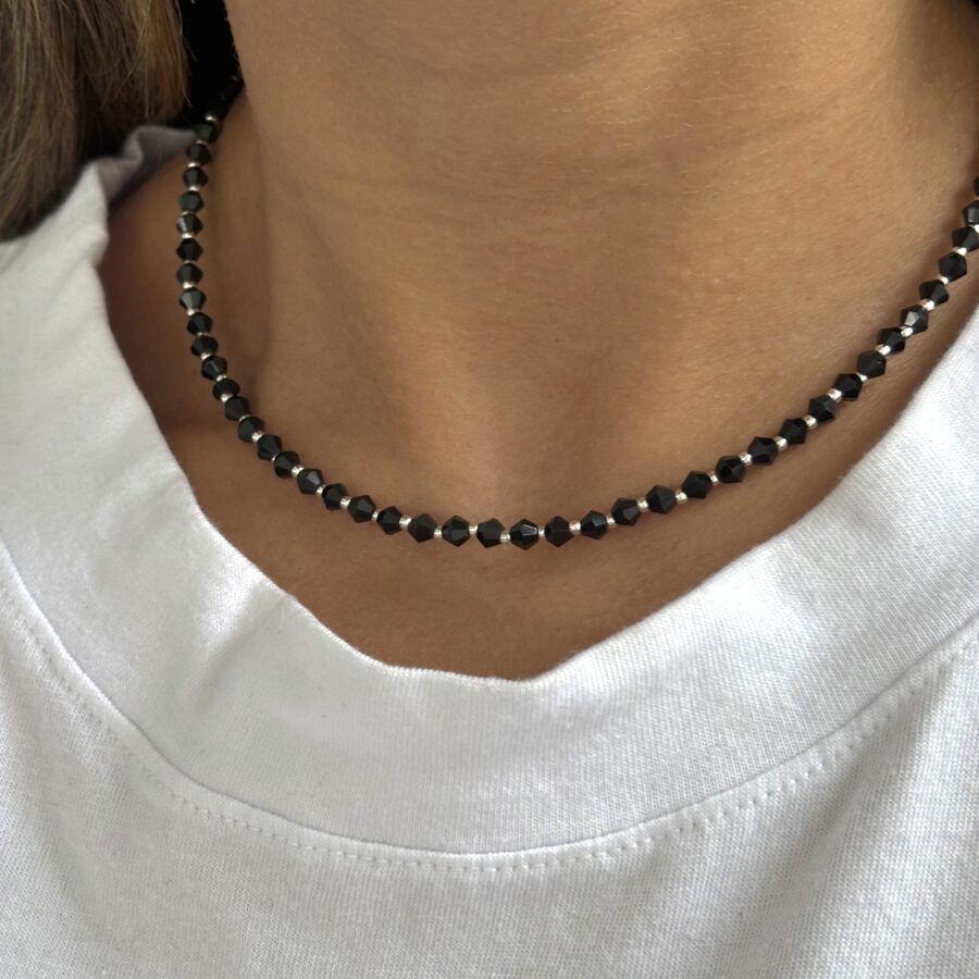 ·Collar cristal negro 40 cm largo·