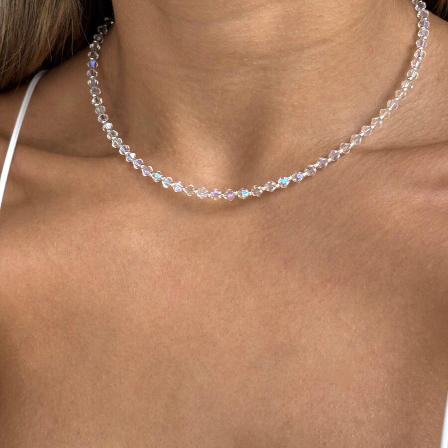 ·Collar cristal tornasolado 40 cm largo·