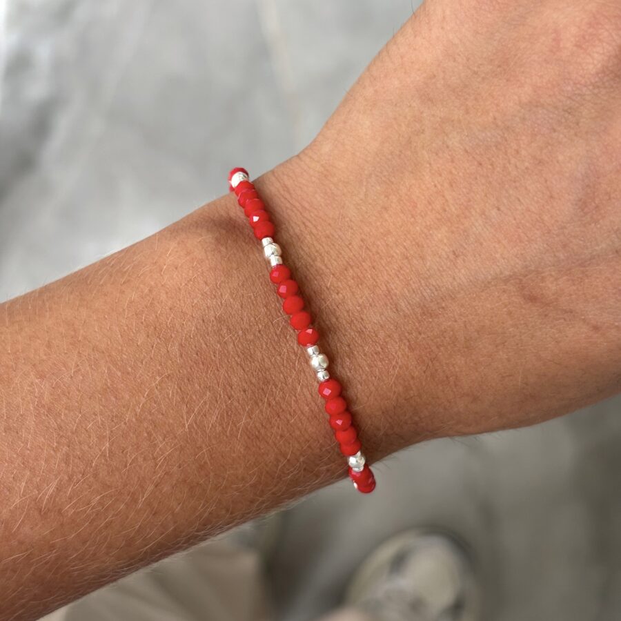 ·Pulsera roja regulable c/ cristales·